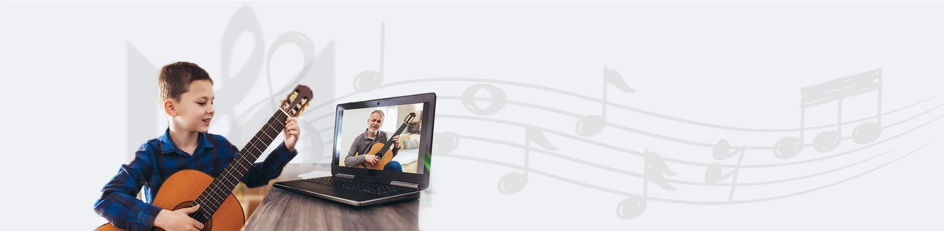 Guitar instructor teaching guitar lessons online (Online Lessons)